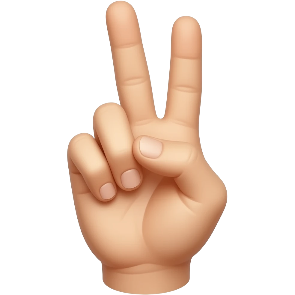 number two with the fingers emoji