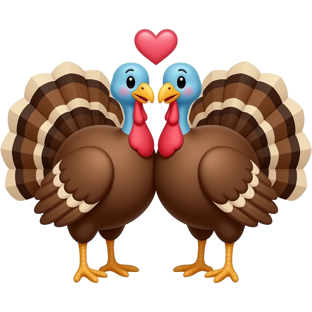 2 turkeys in love emoji