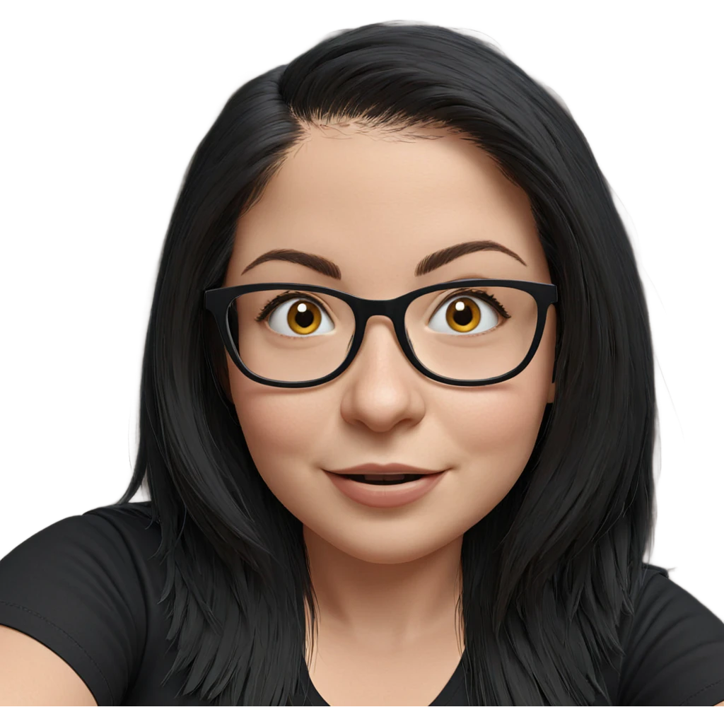 smiling girl in black shirt emoji