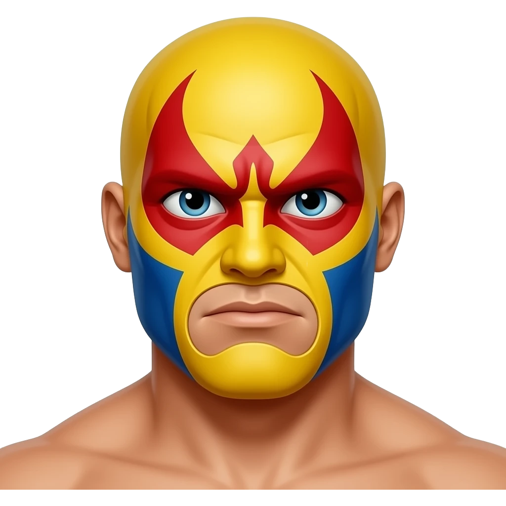 ultimate warrior wrestler with yellow red and blue warrior face paint emoji