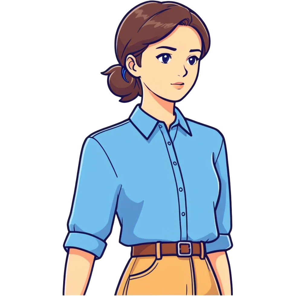 Girl in blue collar shirt emoji