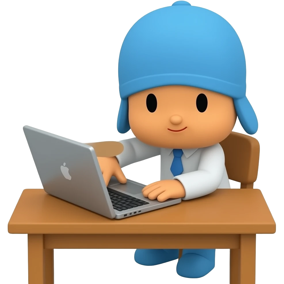 Pocoyo trabalhando de albayil mas mantendo o disllo de Pocoyo emoji