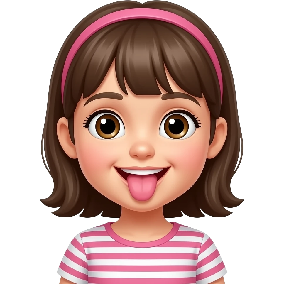 dil çıkaran tatlı bir küçük kız, gif emoji