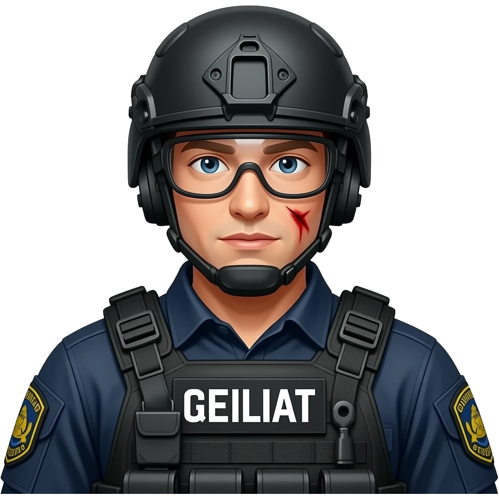 A swat guy that got injured emoji