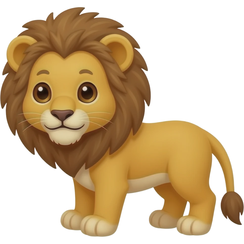 Cartoon lion cub with no hair emoji