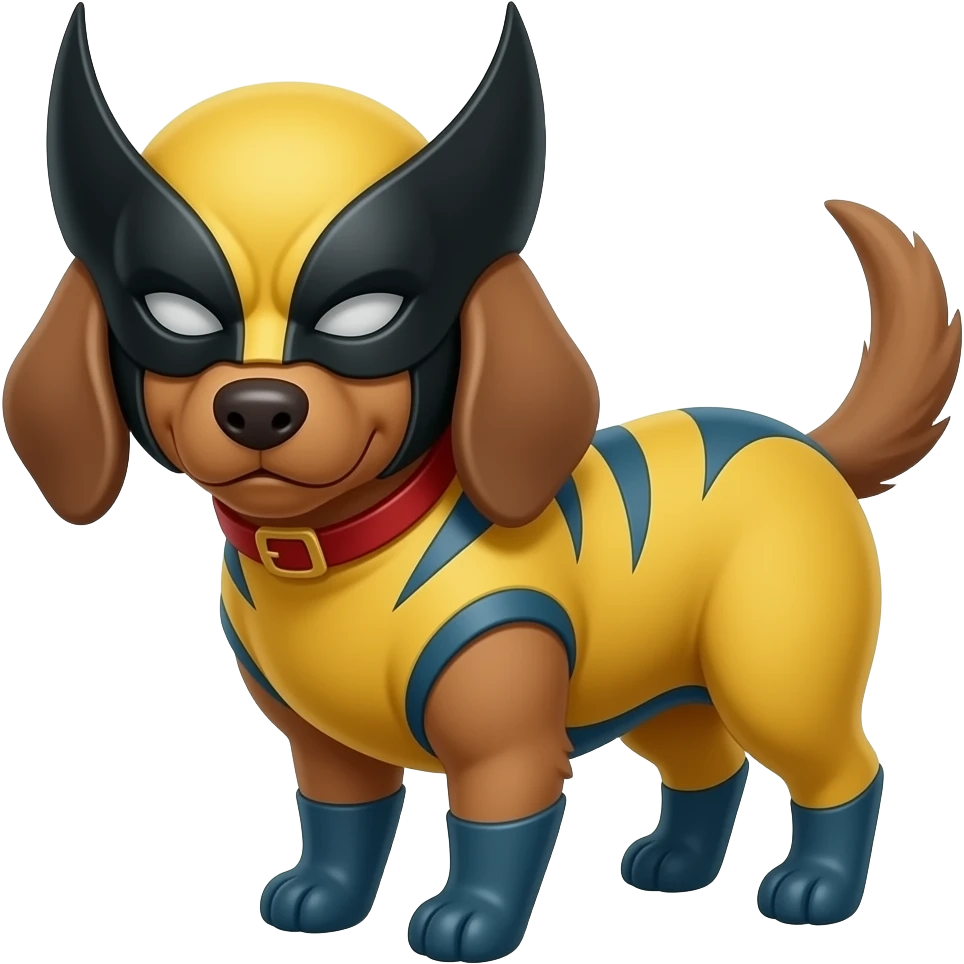 Wolverine with mask dog emoji