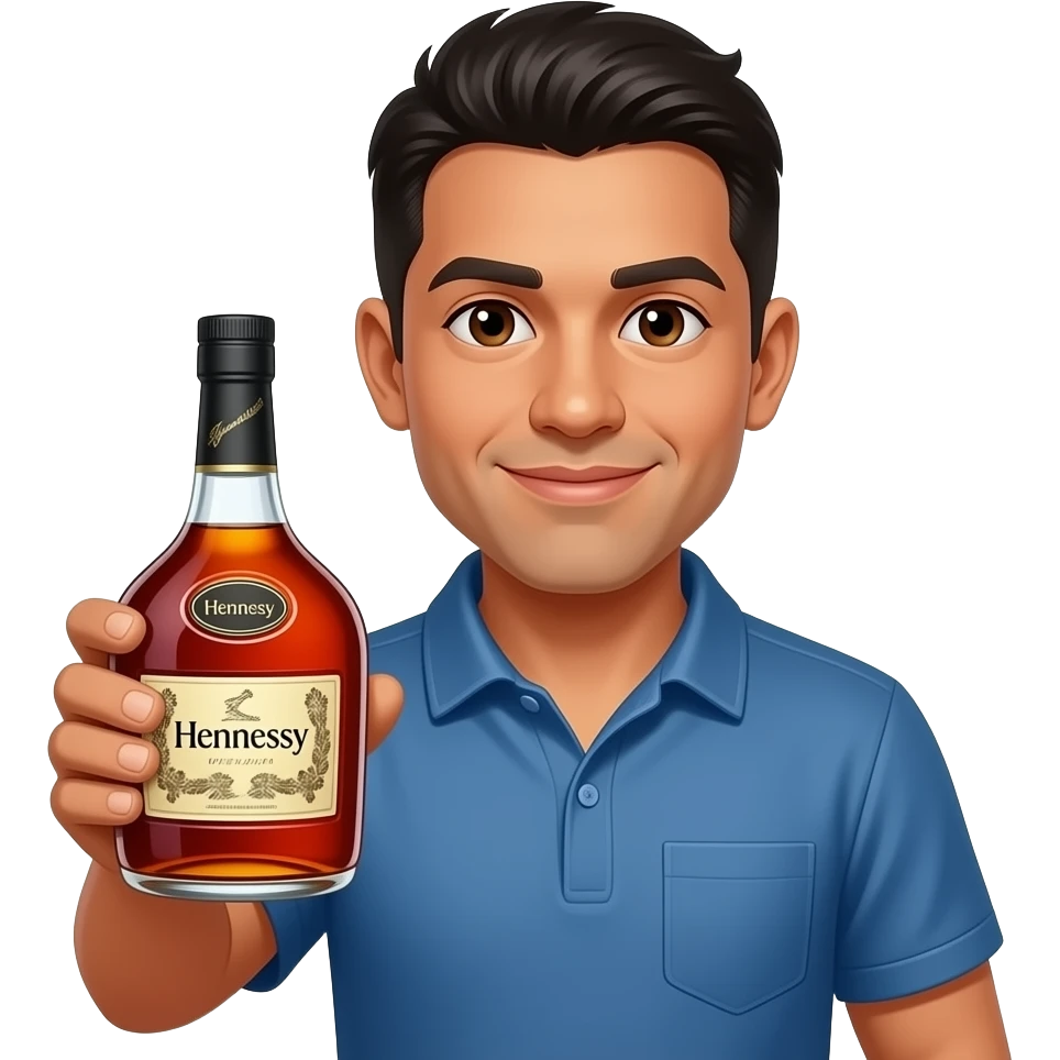 Hennessy bottle Hispanic man emoji