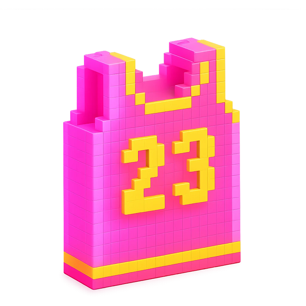 светящейся розовая баскетбольная майка с надписью "23", no background emoji