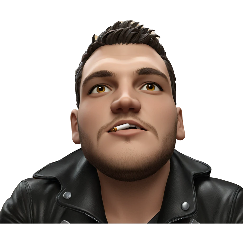 smoking boy in leather jacket emoji