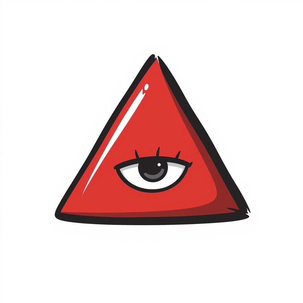 A blood-red triangle with a glowing eye inside, symbol of FOE emoji