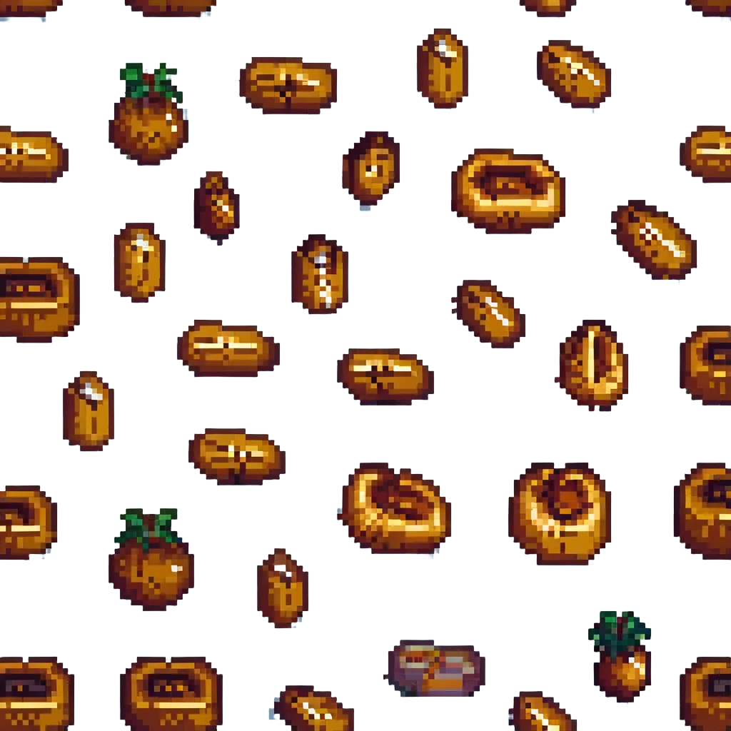 dried dates, retro and blocky pixel art emoji