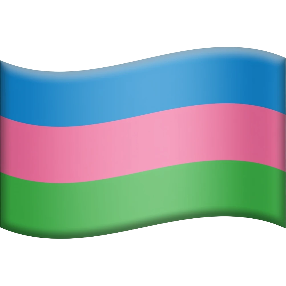 Blue-Pink-Green Flag emoji