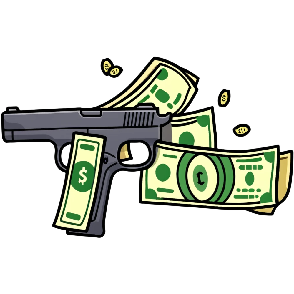money gun spraying cash emoji