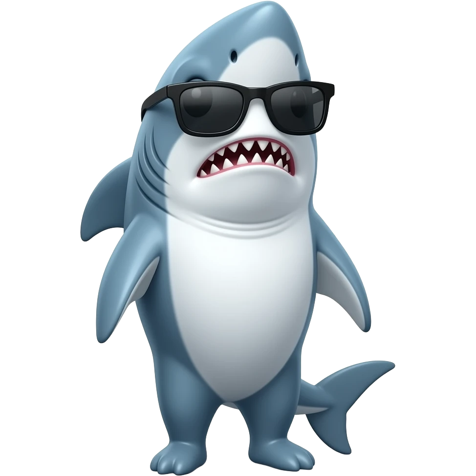 Tiburón con lentes malandro emoji