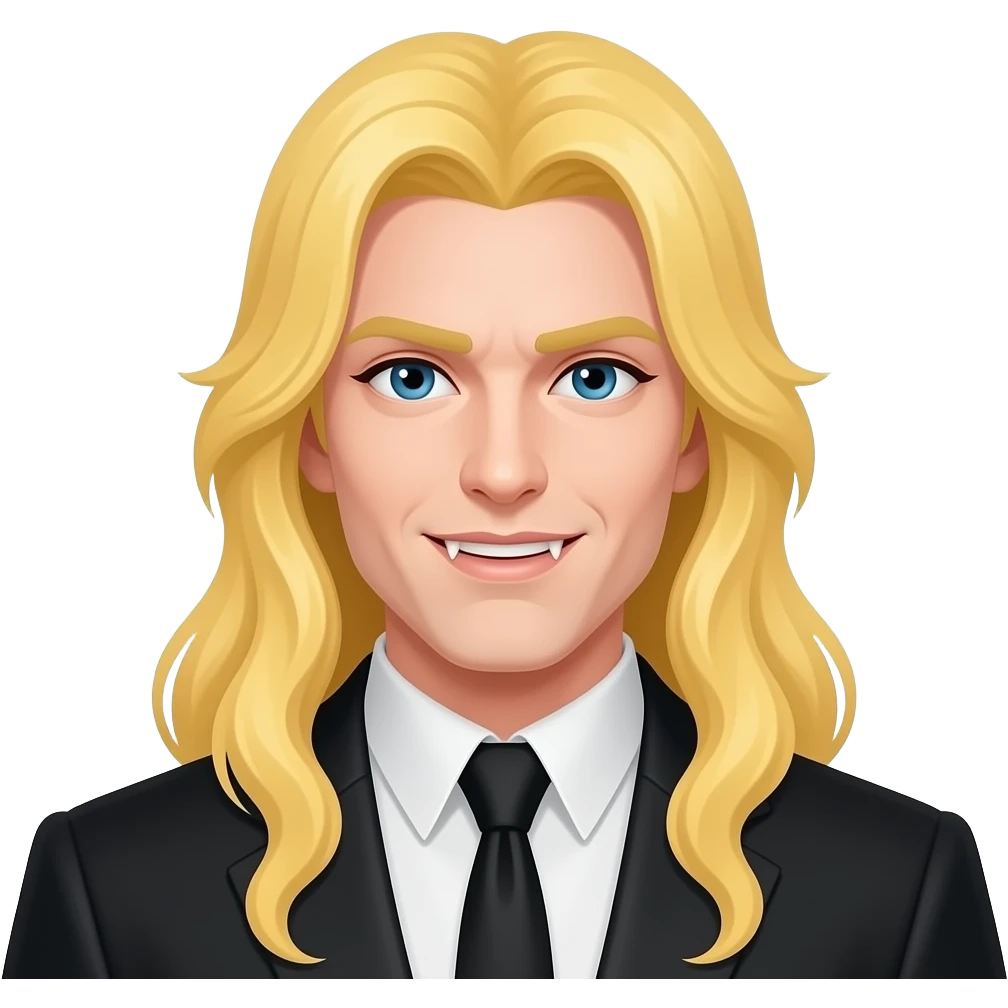 kind peach colour vampire king with yellow long hair emoji