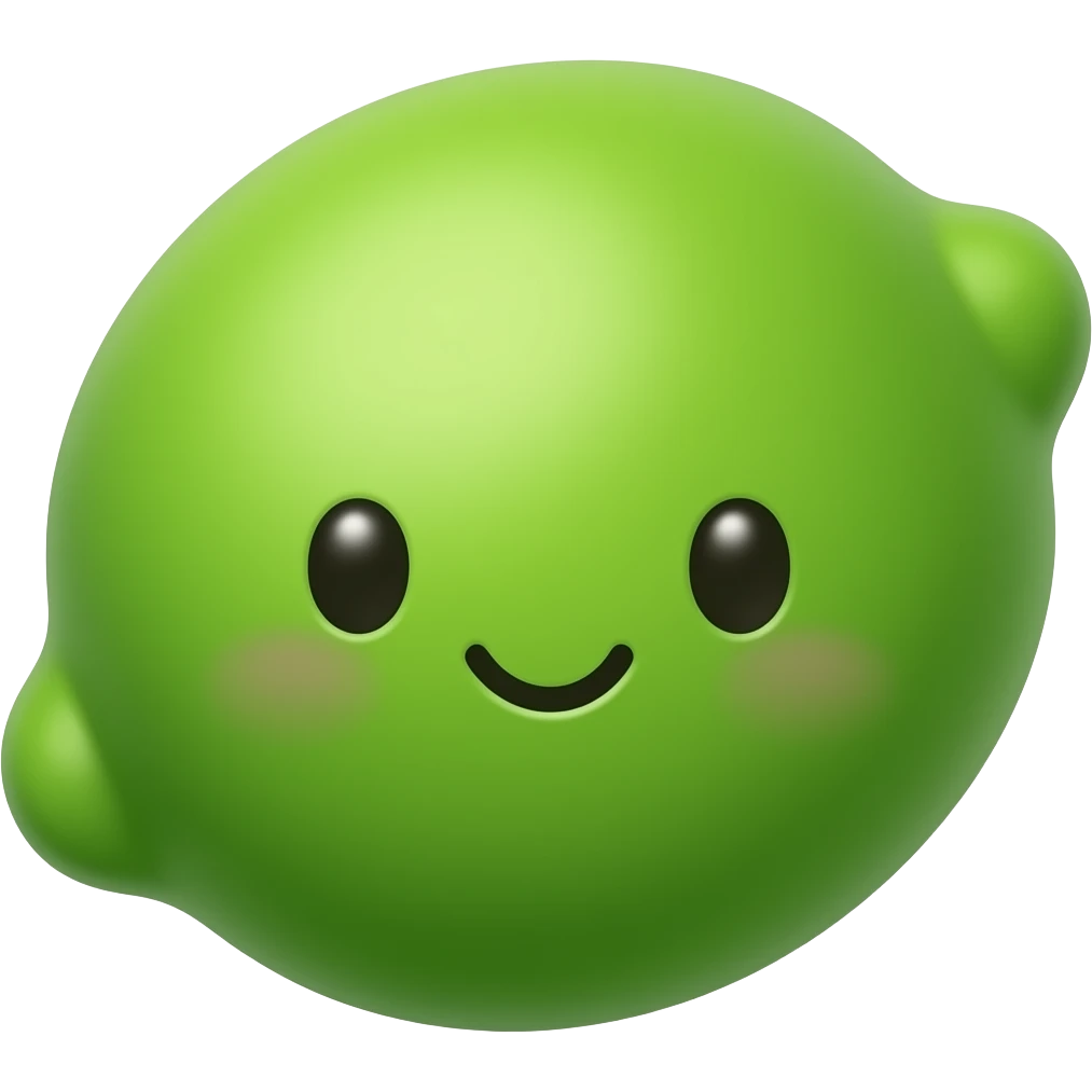 Kawaii green lemon emoji