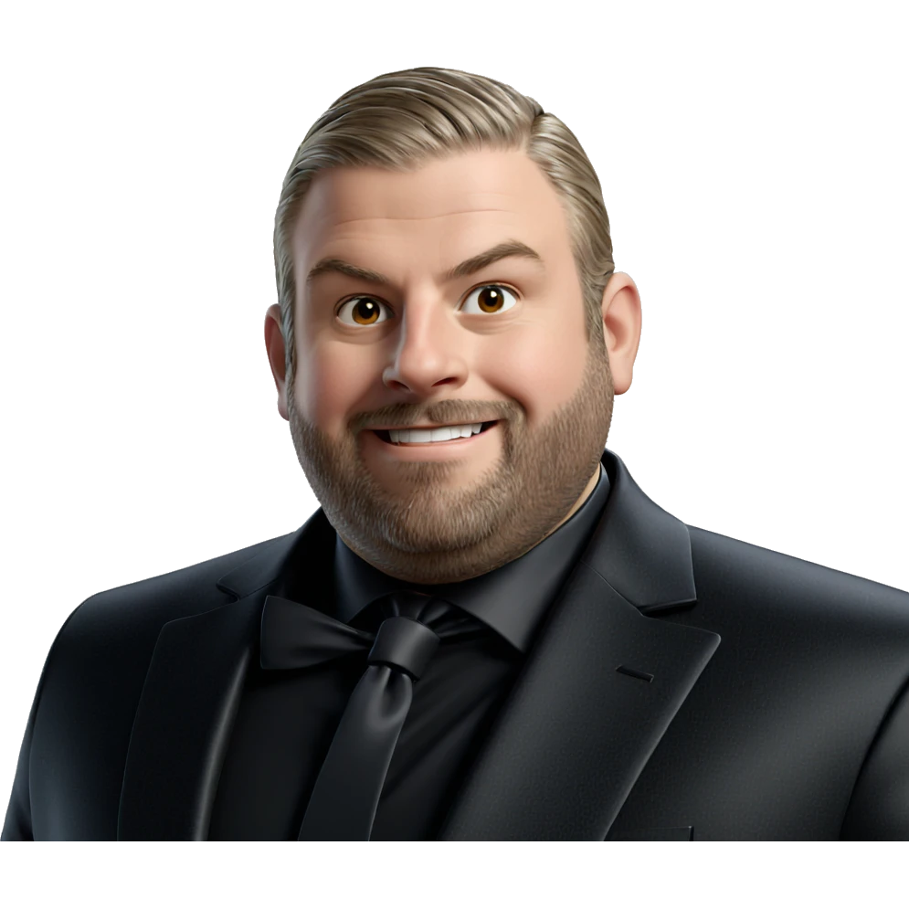 smiling man in formal attire emoji