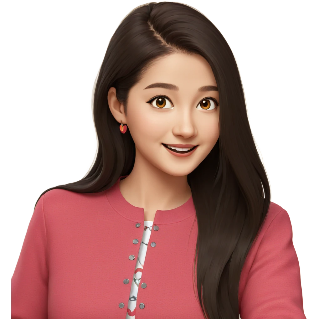 smiling girl with long hair emoji