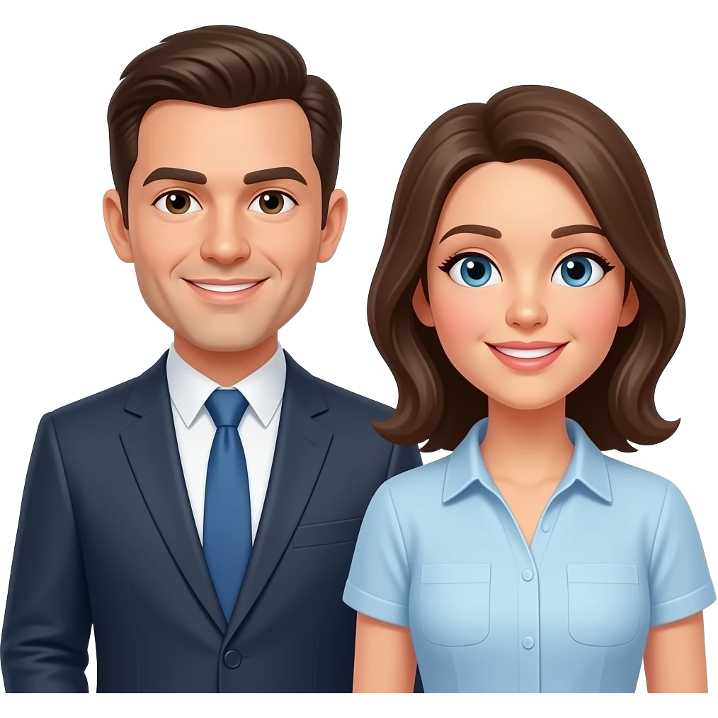 Hombre y mujer presentandose emoji