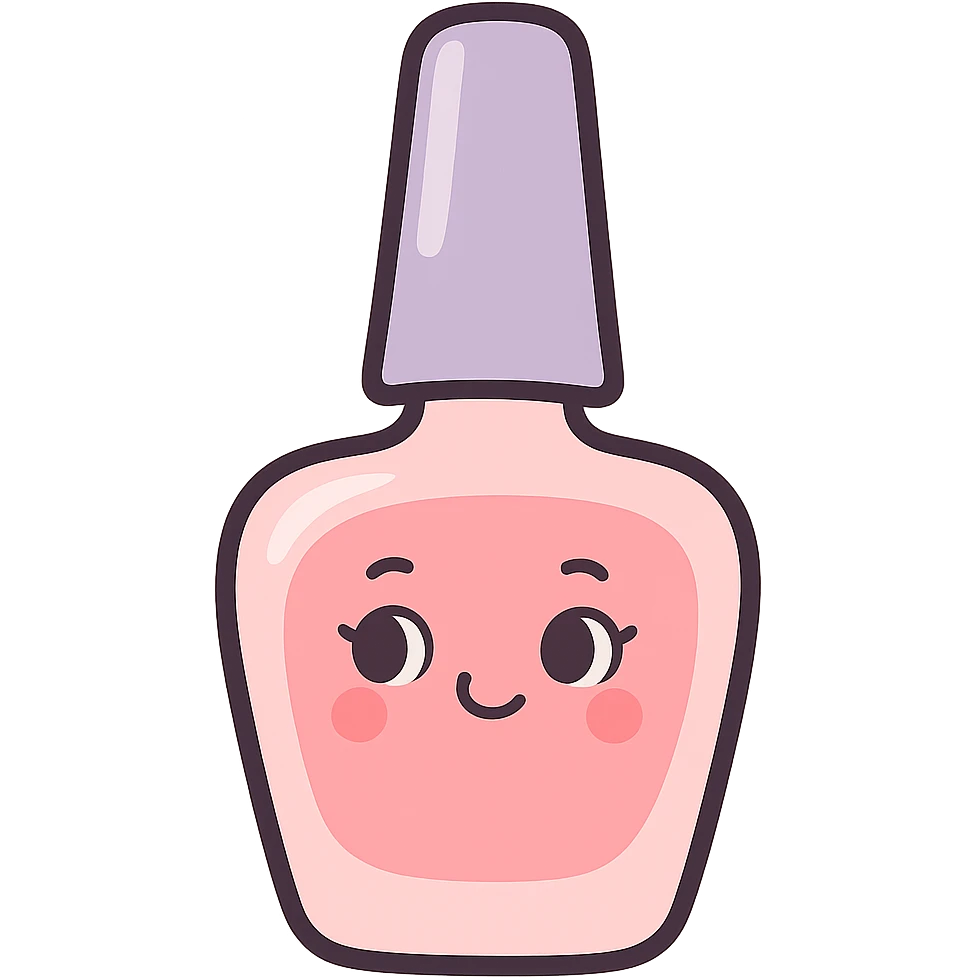 nail polish bottle logo, elegant and feminine, soft curves, pastel colors, suitable for a nail paint brand, no text emoji