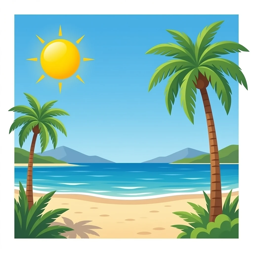 2007 sunny summer beach land in Las Vegas emoji