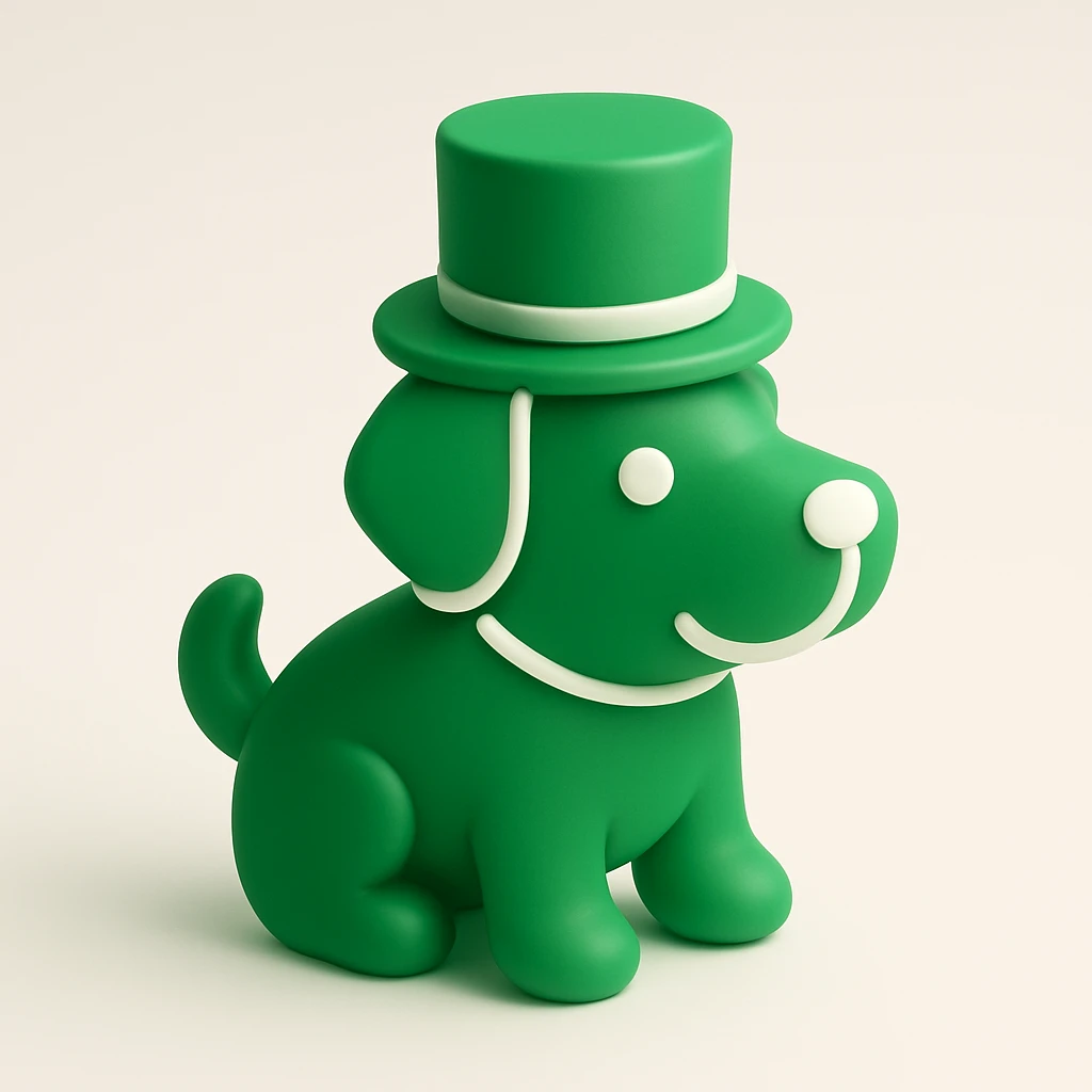 dog with tophat emoji