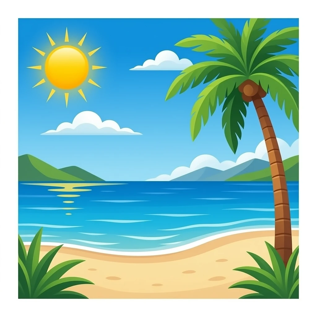 Beach vacation emoji