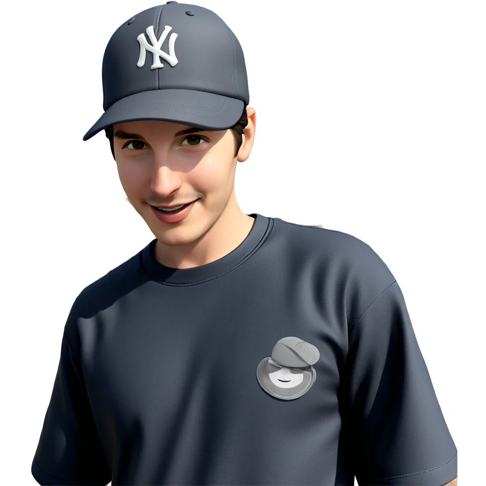 smiling boy in baseball cap emoji
