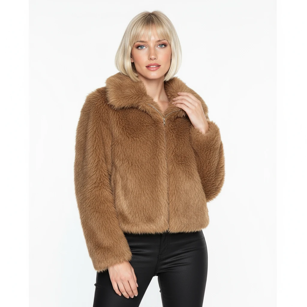 Make her dress in this outfit, model pose, white solid background emoji