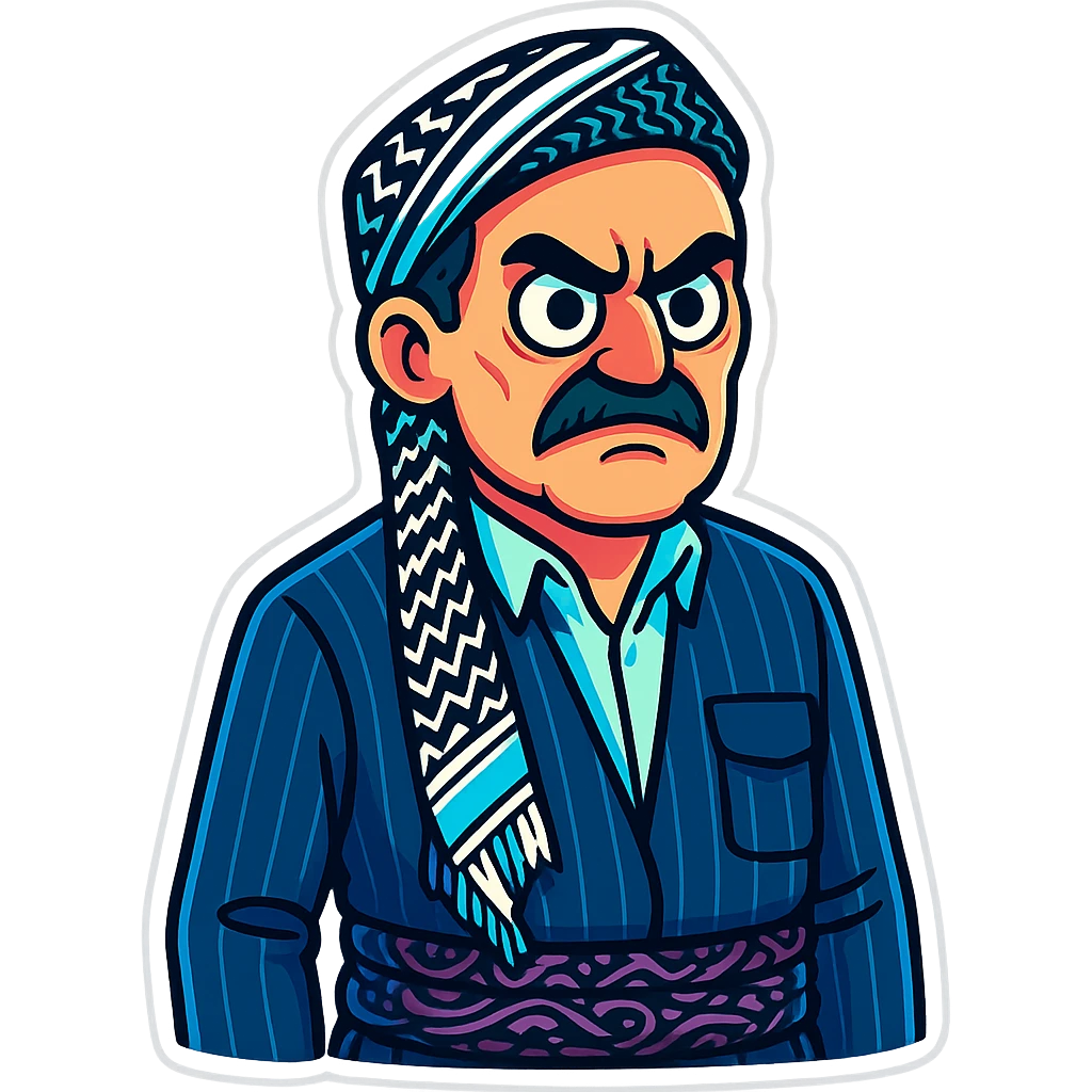 Create a cartoon sticker with an angry expression in the style of Flux Kontext Pro, with a transparent background. The style is vibrant and pop colors icons with a cartoonish, colorful, and lively look. emoji