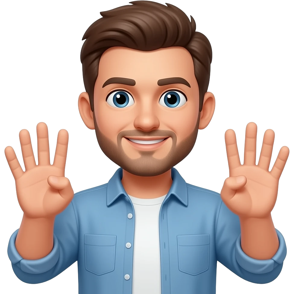 Fais un gars qui fait Six Seven avec ses mains emoji