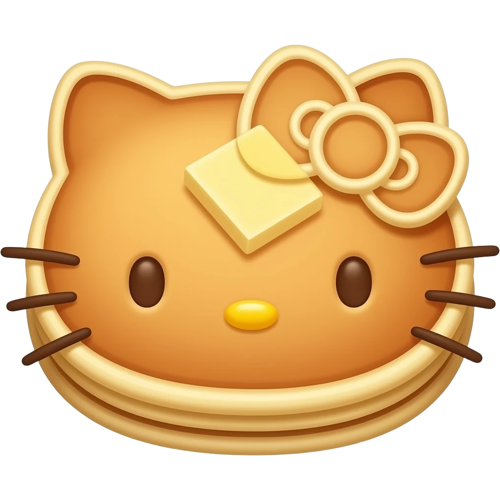 Hello kitty Pancakes with butter emoji