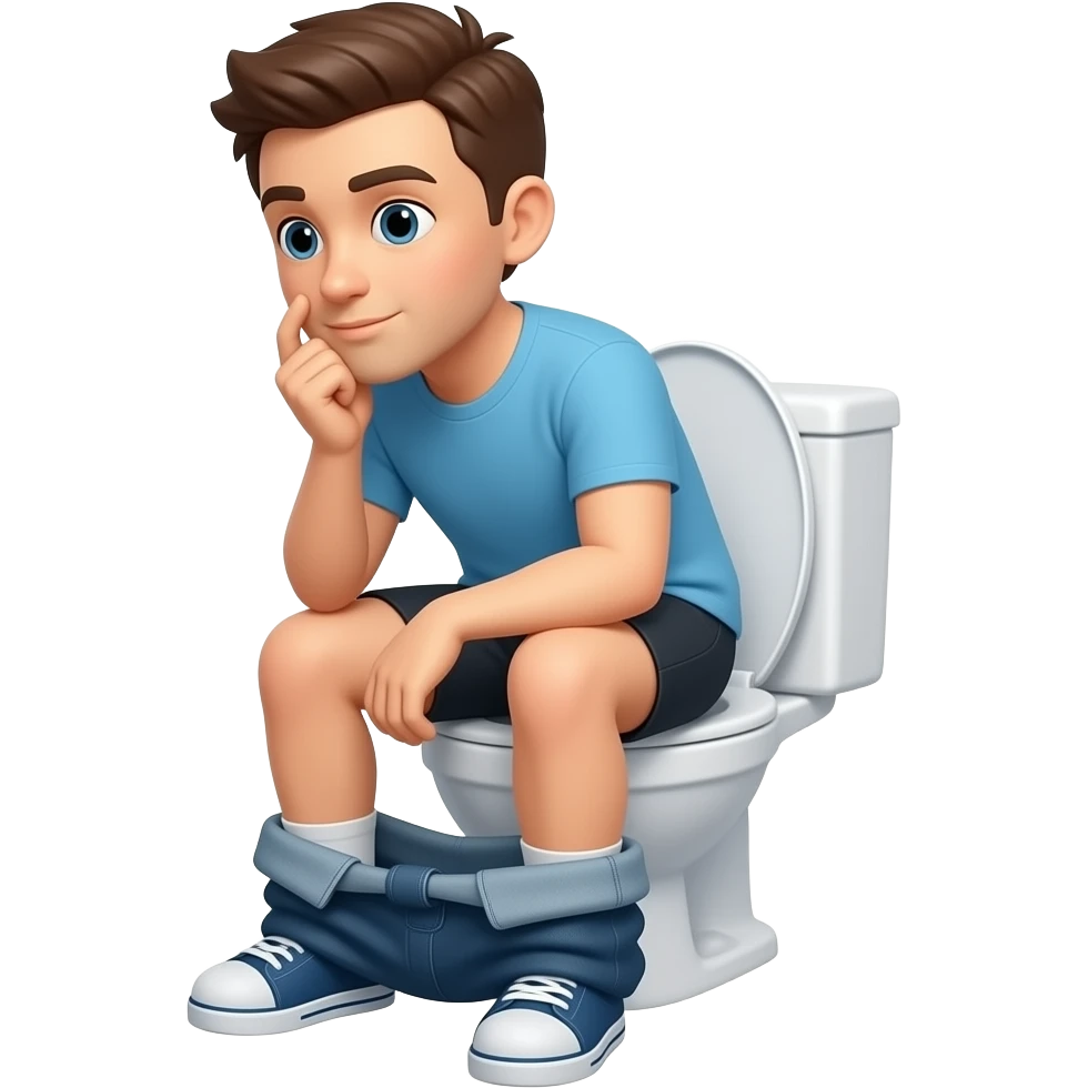 thinking on the toilet emoji