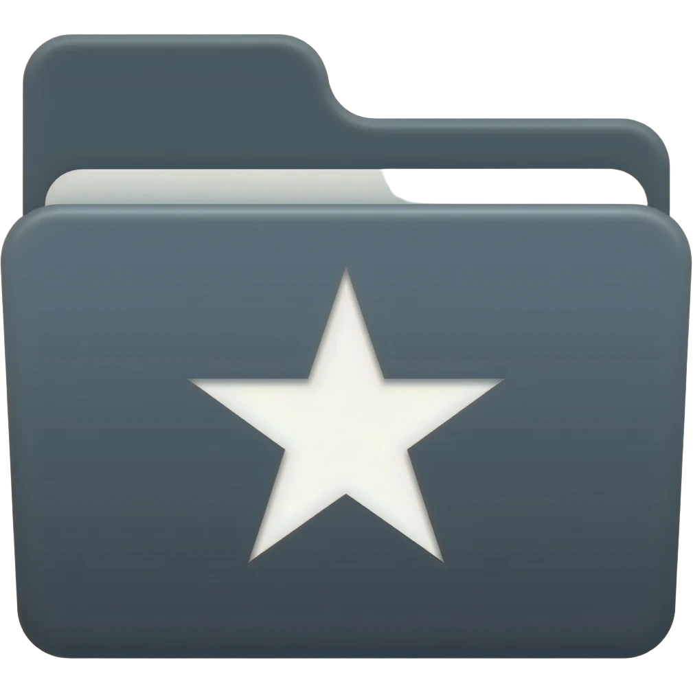 Projects: Dark grey folder with a portfolio/star icon. emoji