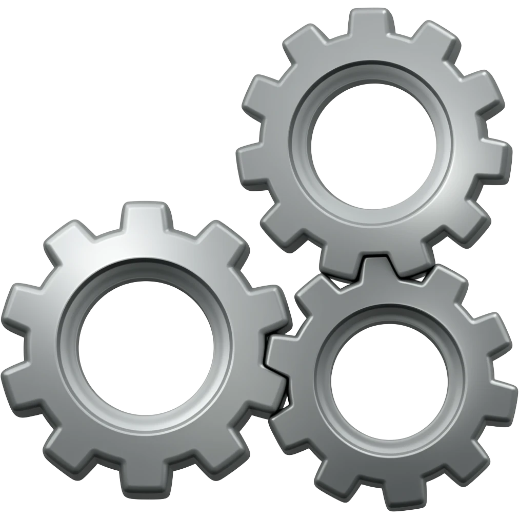 Three interlocked cogs emoji