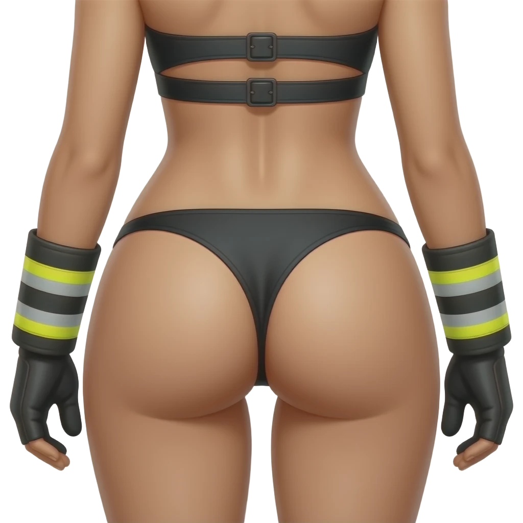 Firefighter woman full naked body  ass emoji