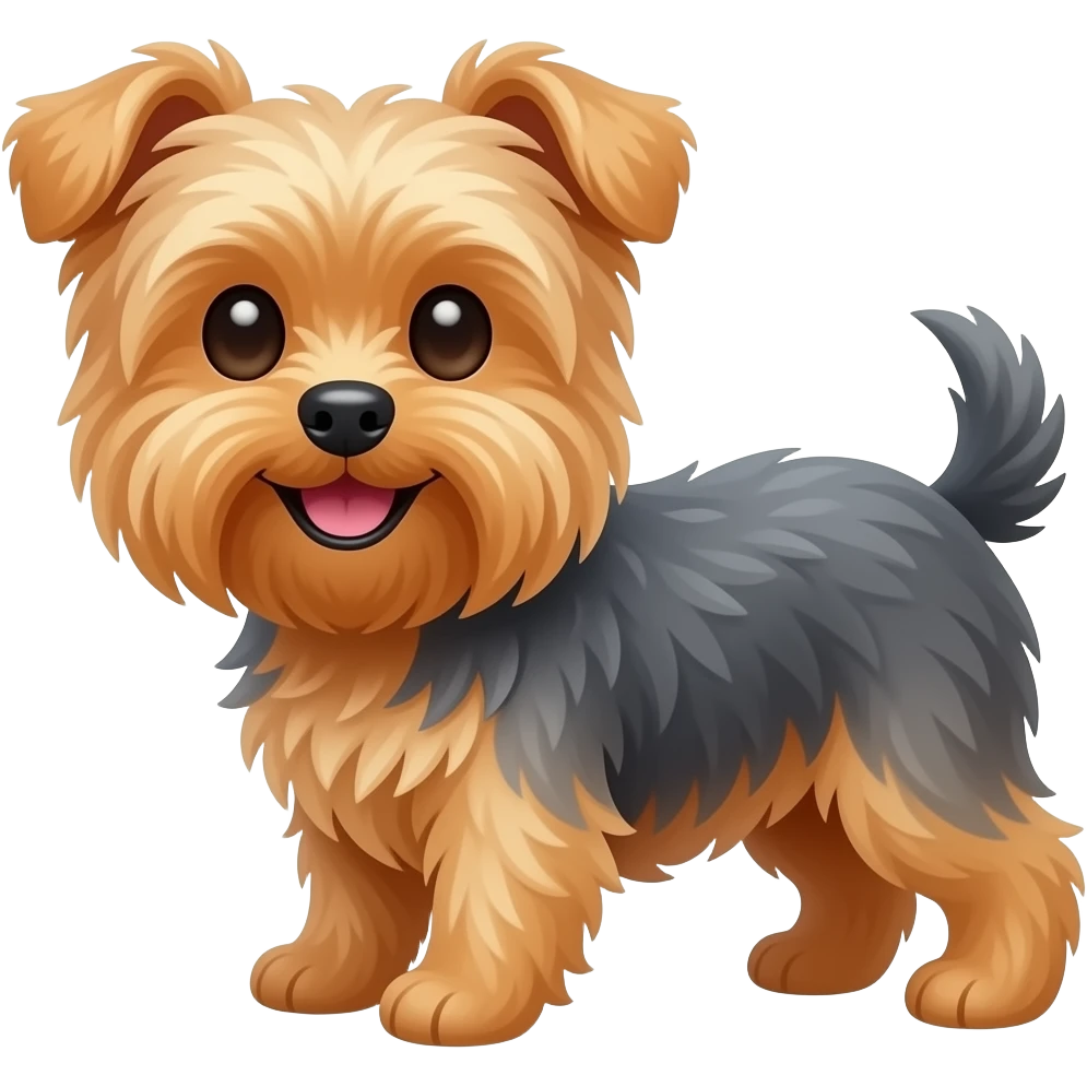 Droopy ear yorkie happy face emoji