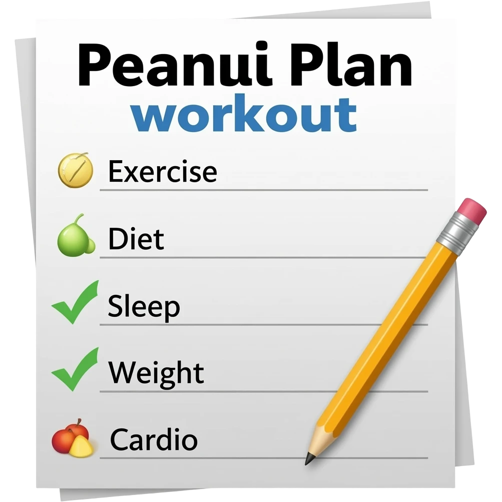 A gym workout plan, with a pencil in the corner and titled "Personal Plan," should clearly state the following: exercise diet sleep weight cardio emoji