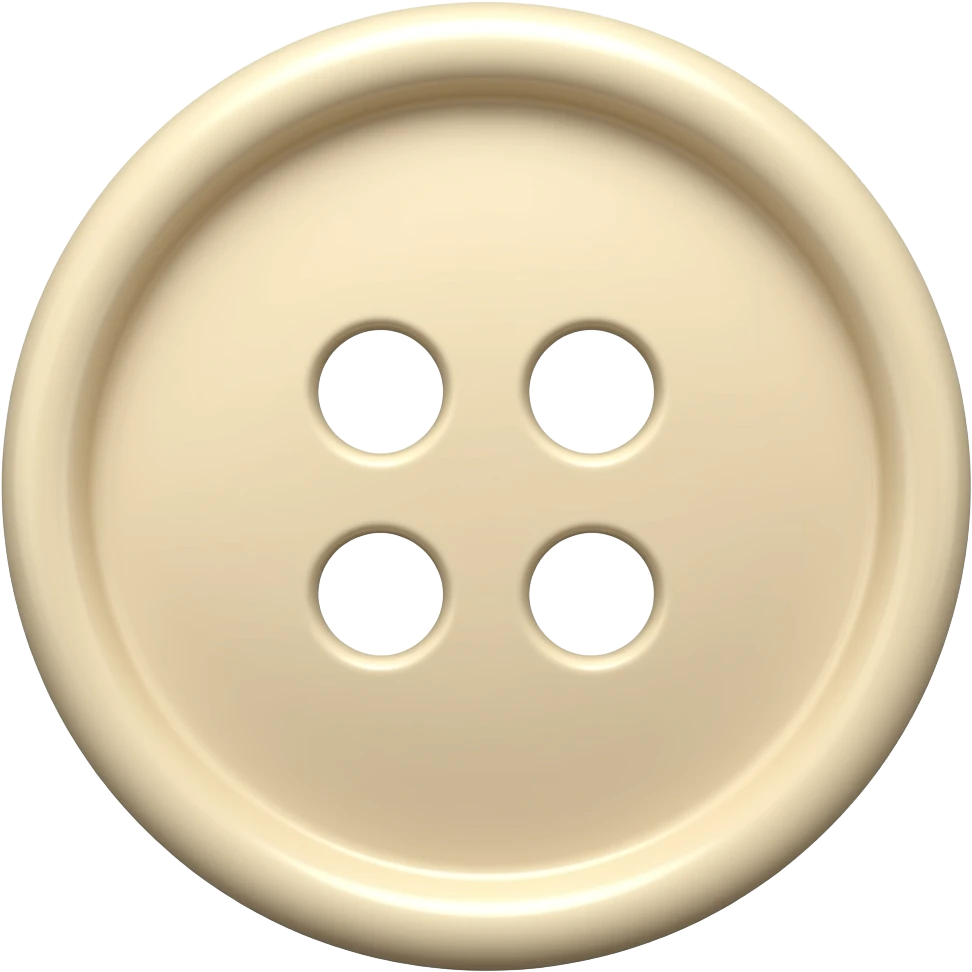 3D circle cotton button. only the cotton fabric nothing added to it. just a 3D button with no holes in it or something. just a material button icon to illustrate the material emoji