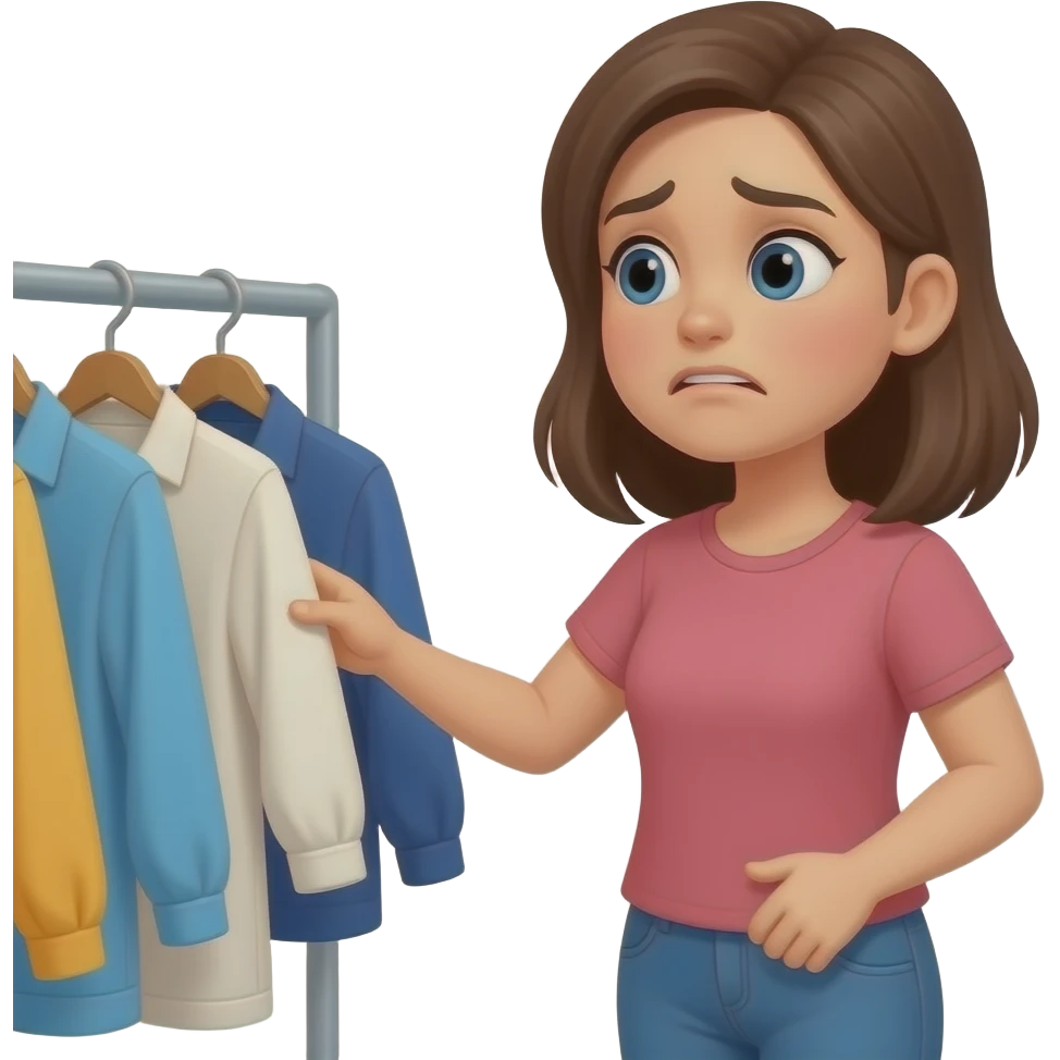 Bad clothes shopping woman emoji