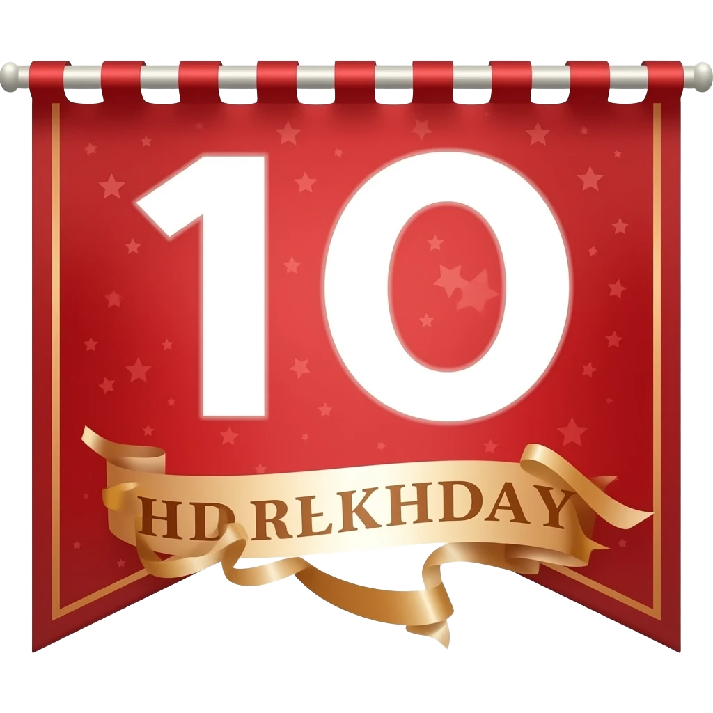 21st birthday red banner emoji