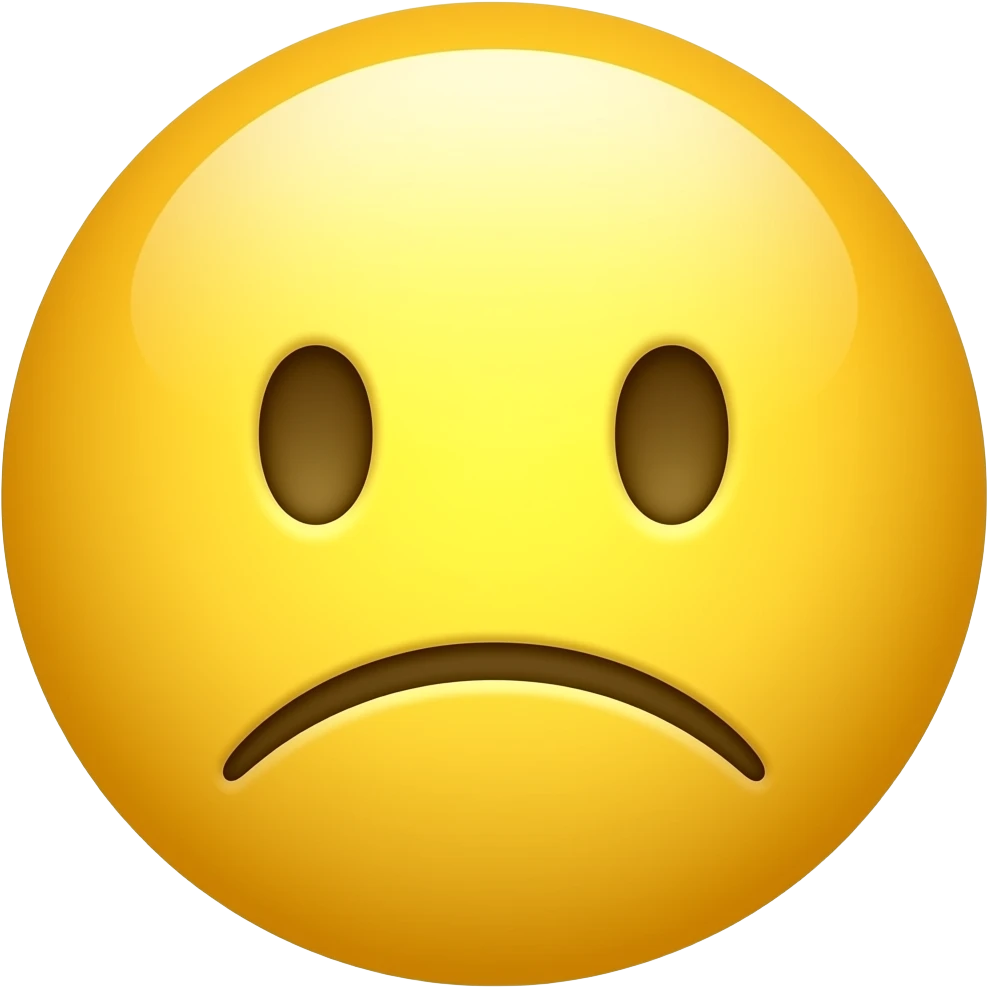 Yellow circle head with a frown emoji