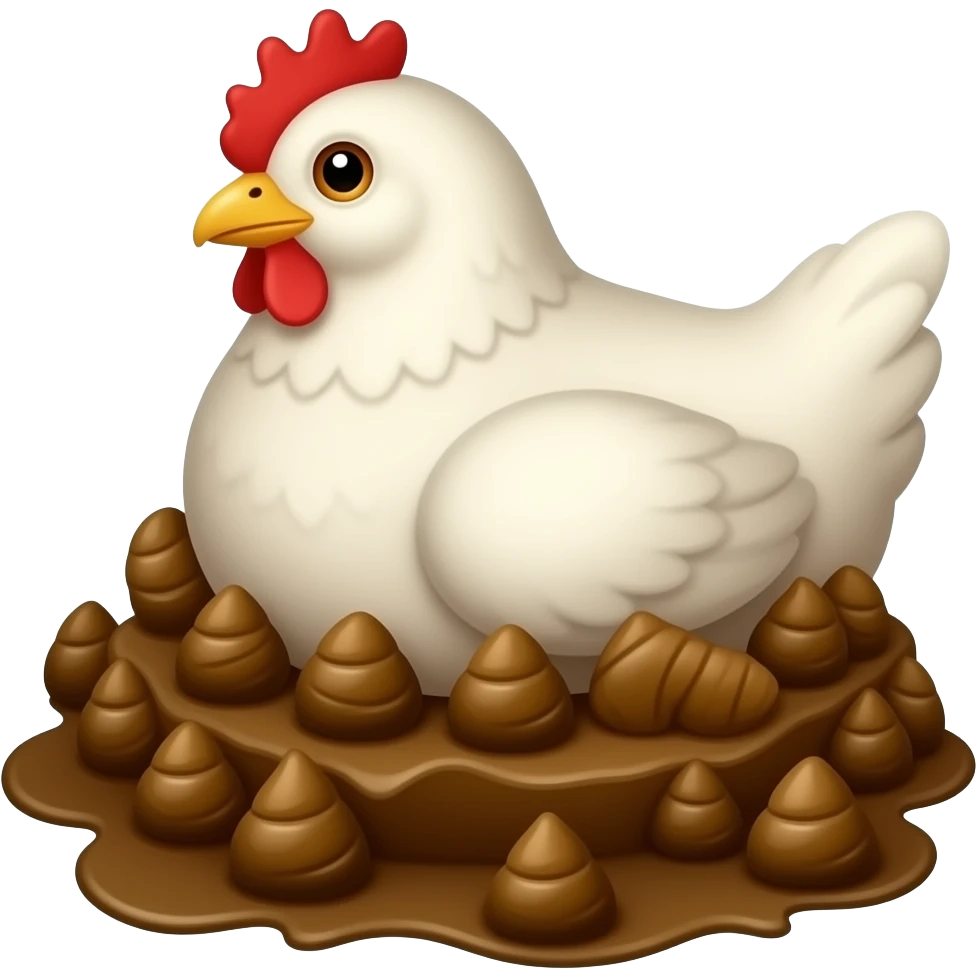 chicken poop emoji