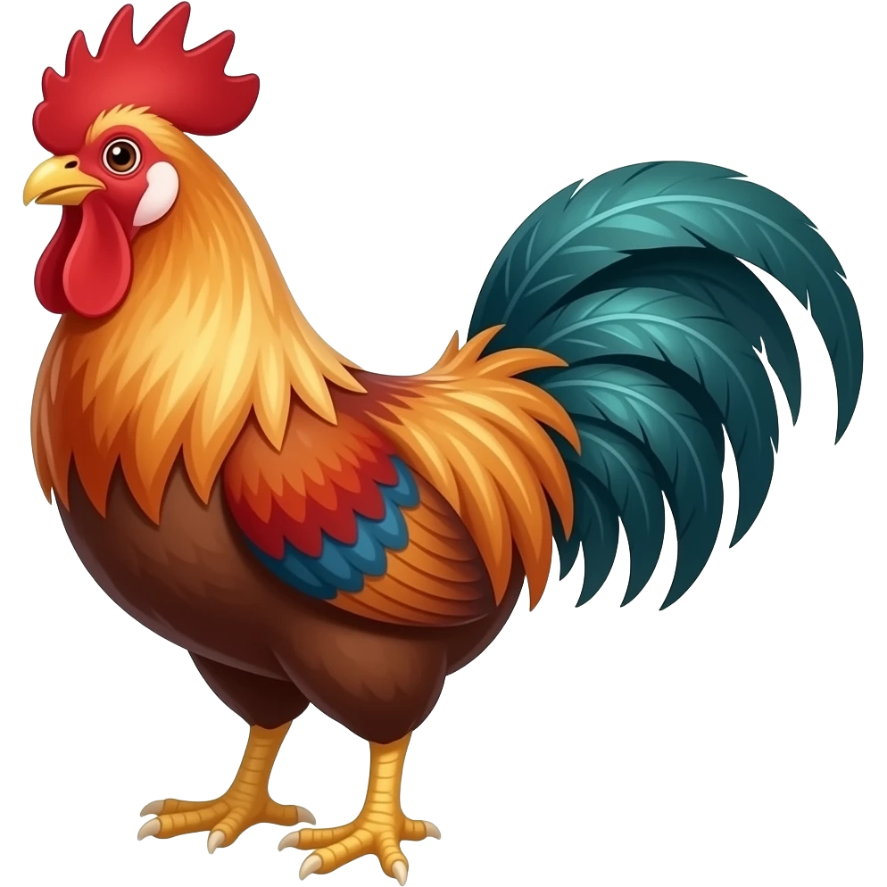Cartoon 2d rooster emoji