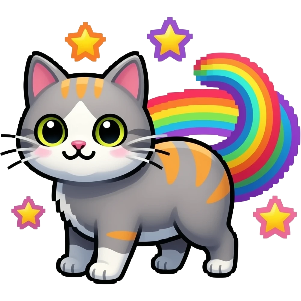 nyan cat with a poptrat emoji