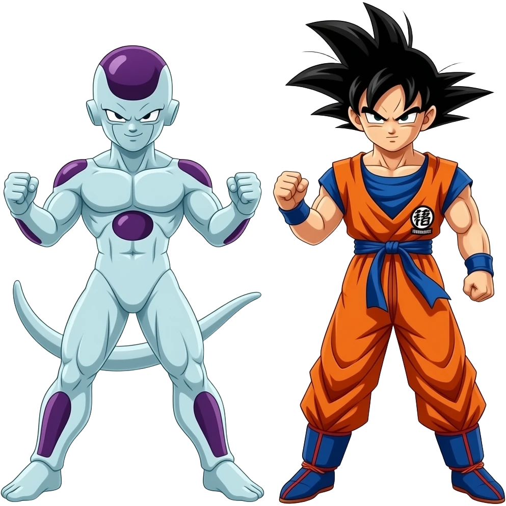 frieza & UI Goku fighting emoji
