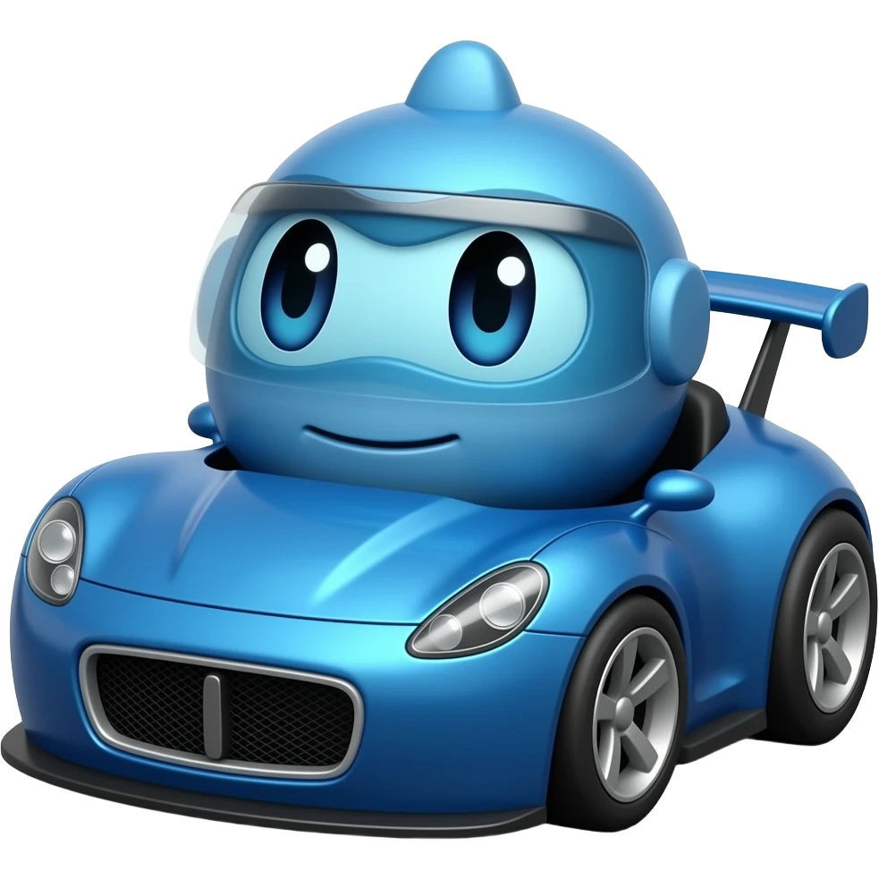 Transformer blue race car emoji