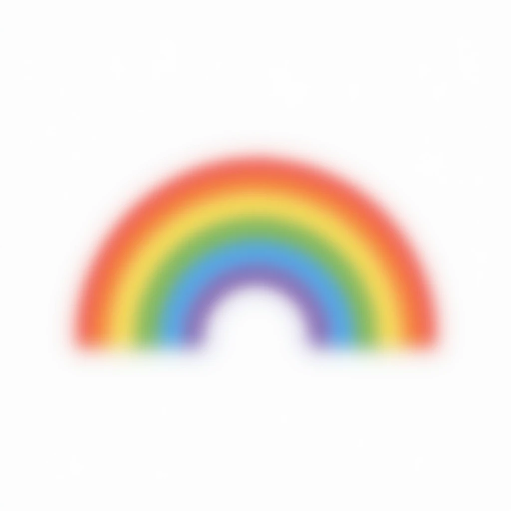 photorealistic icon of a rainbow on white background emoji