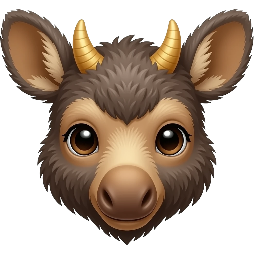 baby moose face with horns emoji