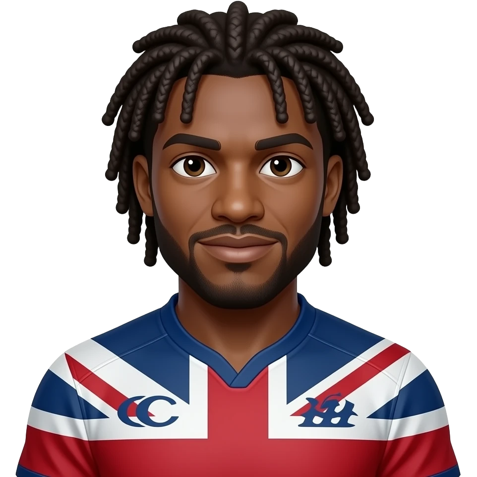 Black British Rugby Player with Dreadlocks emoji